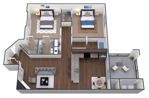 K Floor Plan at The Villas at Ellis Manor, Fresno, 93720